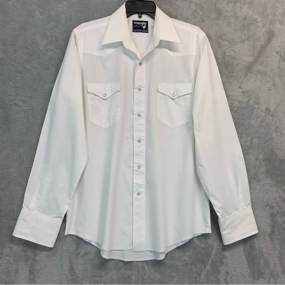 Wrangler Vintage White Casual Button Down Shirt